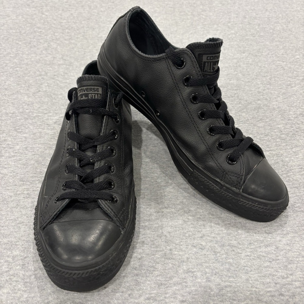 Converse Chuck Taylor All Star Low Shoes Mens Size 9 Black Leather Sneaker 1T865